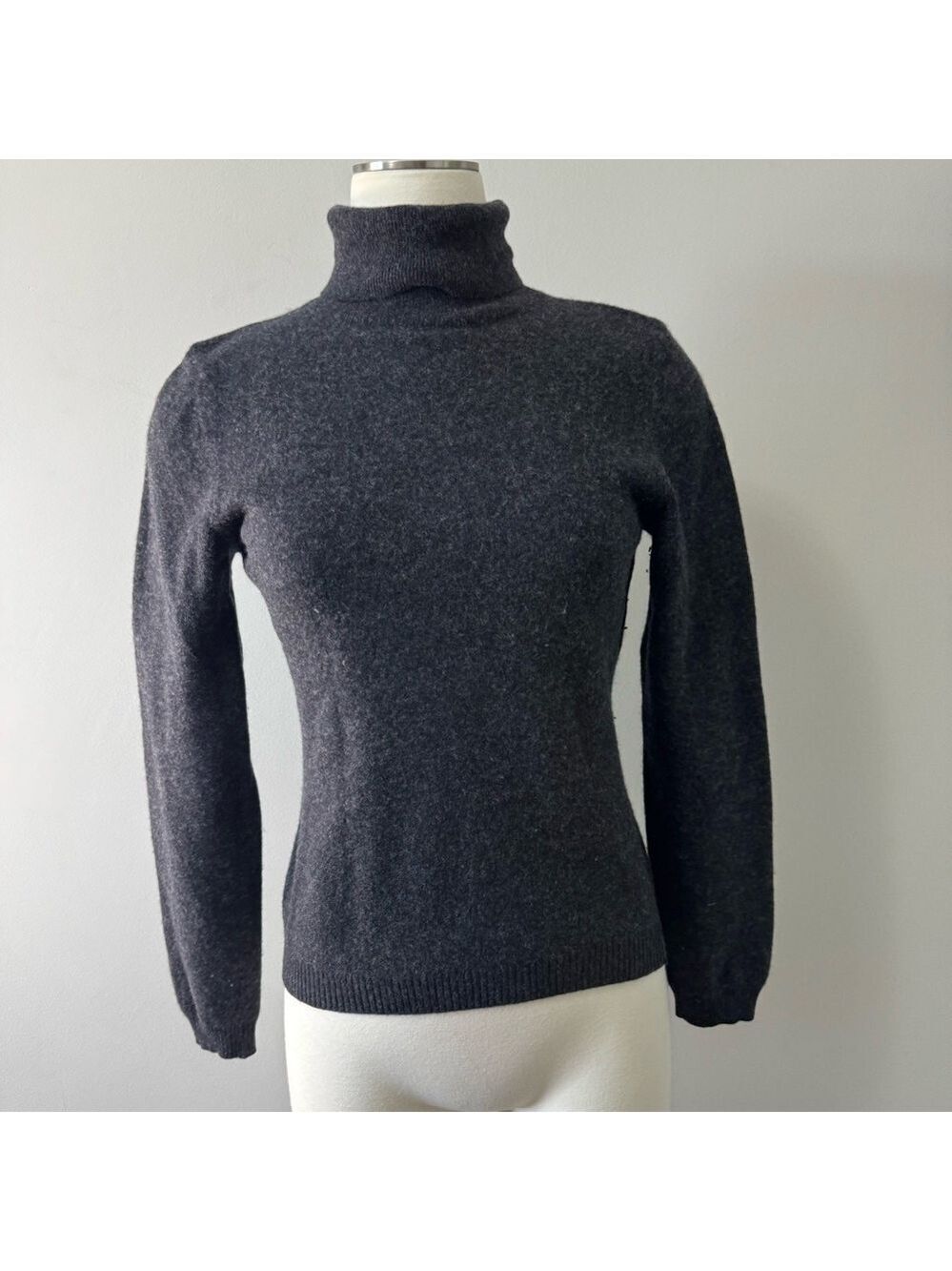 United Colors Of Benetton Charcoal Turtleneck Sweater Merino Woolmark Medium